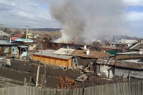 Пожарв Абакане. Фото газеты "Хакасия"